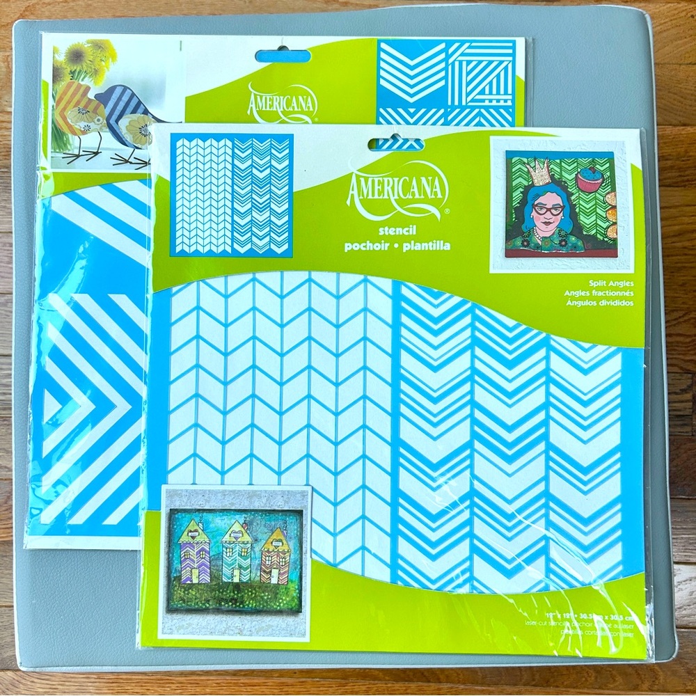 NWT - Americana Stencil Set of 2 - Chevrons and Diagonals